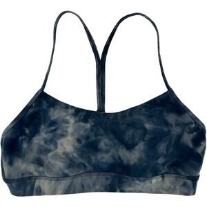 Women's Diamond Dye Lunar Rock True Navy Lululemon Flow Y Bra Sports Bra Sz 8